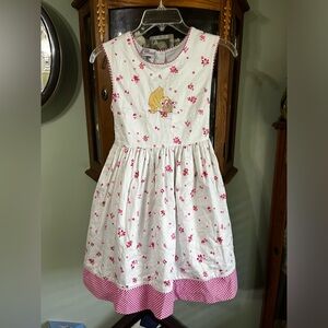 Vintage Disney Shopping Floral Gingham Winnie The Pooh Spring Summer Dress Large